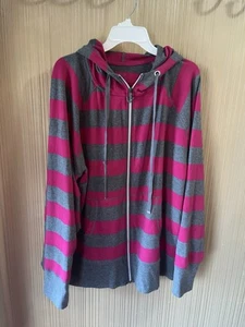 Sudadera para mujer talla grande Lane Bryant Active a rayas con cremallera talla 22/24 - Imagen 1 de 4