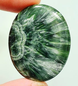 53 Ct 5X30X38 mm Natural Fire Angel Seraphinite Oval Cabochon Gemstone DG-21 - Picture 1 of 3