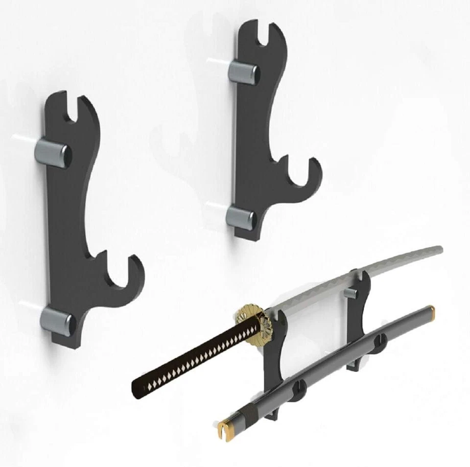 QiXin Sword Hook Two-Layer Wall-Mounted Samurai Sword Stand Display Stand Swo...