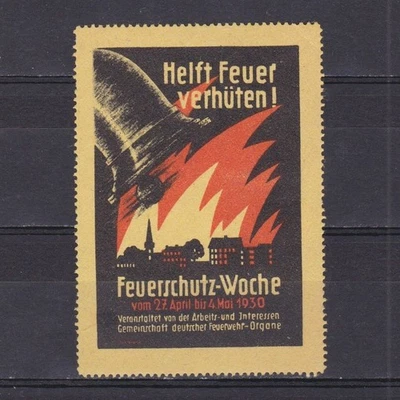 GERMANY, Fire Protection 1930, Cinderella Viniette Poster stamp - Image 1 of 2