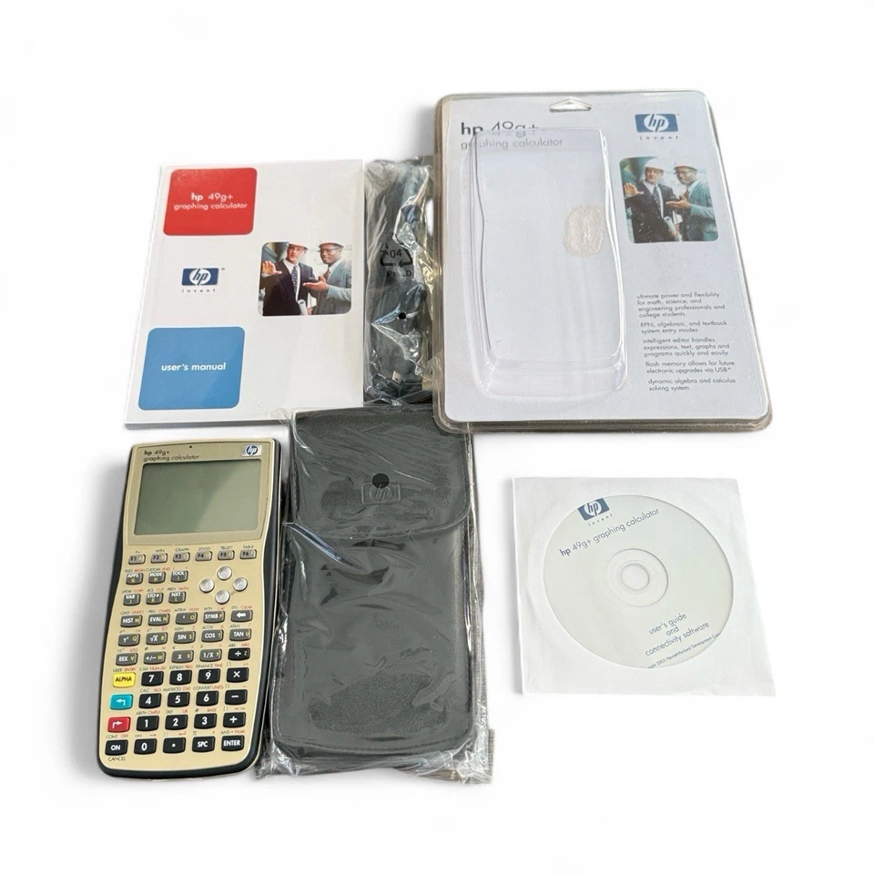 HP 49g+ Graphing Calculator Complete Set Works Great Read Description Sold As Is - Image 1 of 4