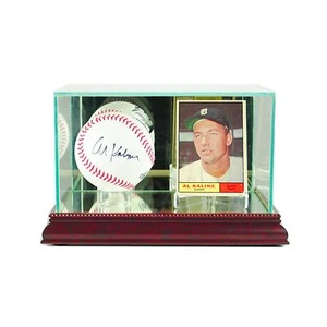 *NEW Single Baseball & Card Glass Display Case NCAA Free Shipping Made in US - Picture 1 of 6