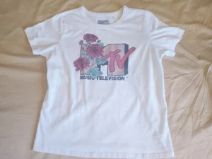 Top para mujer MTV Music Television talla mediana manga corta mezcla de algodón nuevo sin etiquetas - Imagen 1 de 6