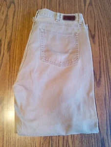 Nice Preowned Men's L.L. Bean Brand BROWN Denim Tan Blue Jeans 38"x30" Pants - Picture 1 of 13