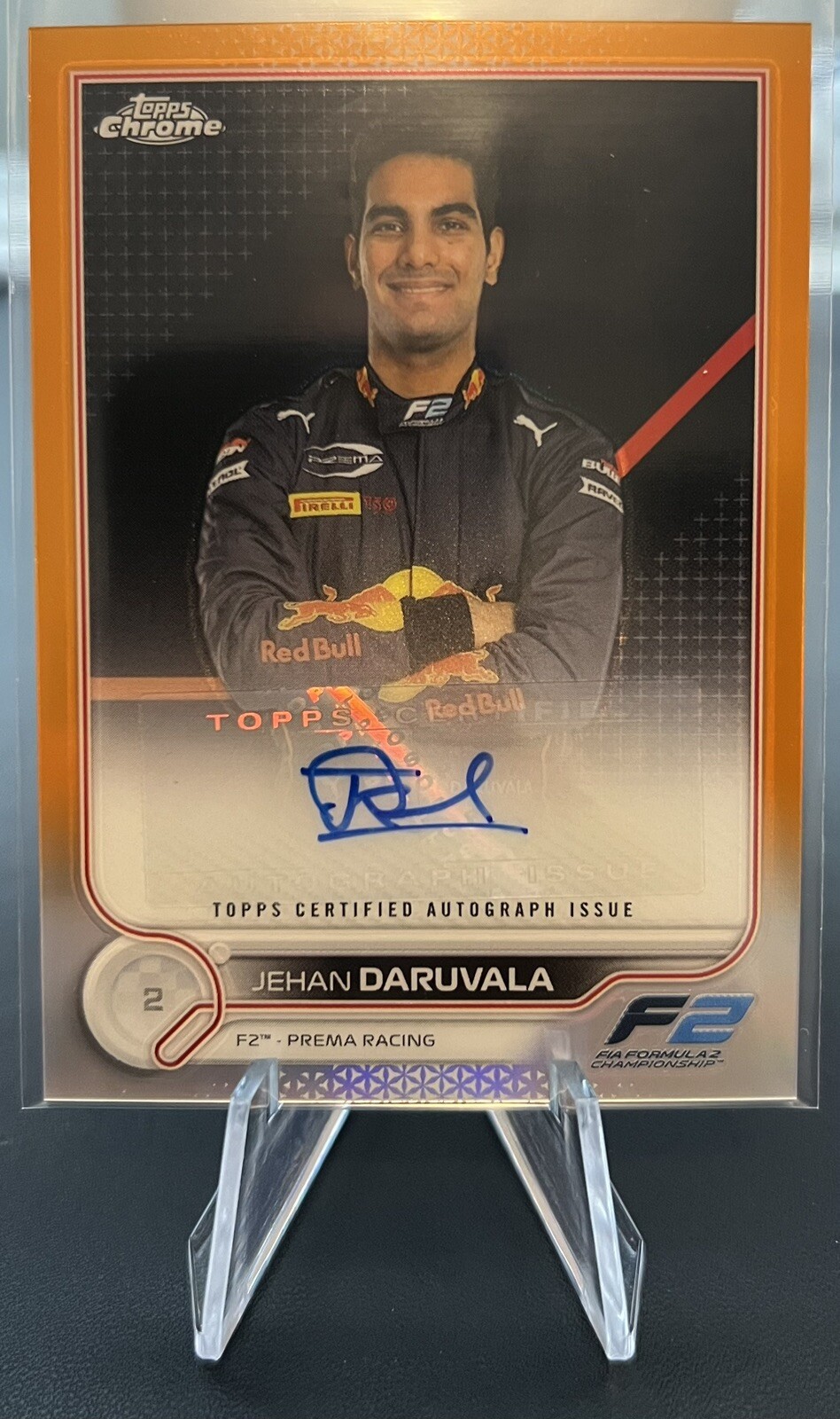Jehan Daruvala Orange Autograph 06/25 2022 Topps Chrome Formula 1 F1