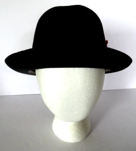 De Colección Sombrero Fedora Borde Cavanagh Banda Negra Talla 7 1/8 Fieltro Suave Película Utilería Clásico - Imagen 1 de 11
