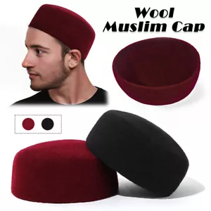 Muslimische Mützen für Herren Gebetsmütze Einfarbig Wolle Araber Mützen Kleidung Accessoires - Bild 1 von 13