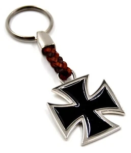 Eisernes Kreuz--mit Lederband-Schlüsselanhänger-Keyholder-Schlüssel-Keyrings-TOP - Bild 1 von 1