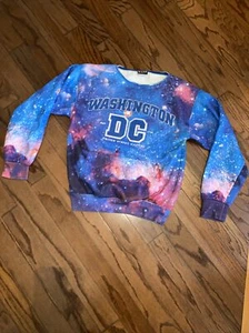 Washington DC Capital EMBROIDERED GALACTIC Sweat Shirt Top Womens Size M Blue - Bild 1 von 10