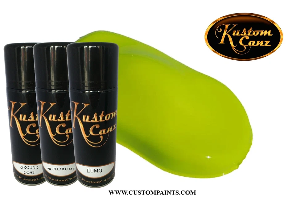 KIT DE LATAS DE AEROSOL AMARILLO LUMO 12 OZ Kustom Canz, pintura personalizada, gancho, pintura automática Foto 1 de 1