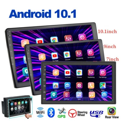 1080P 10.1'' Android 10.1 Car Stereo Radio GPS WIFI 2DIN MP5 Player 2.5D Screen - Image 1 of 4