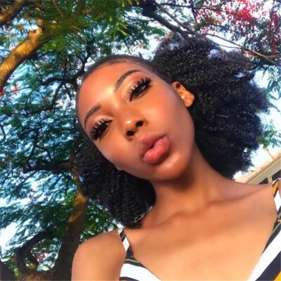 Clip de cabello rizado 100 % humano rizado cola de caballo para mujer en envoltura negro natural Foto 1 de 4