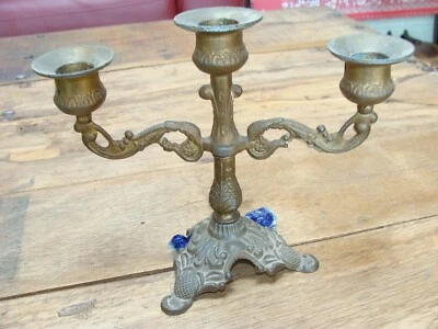 Chandelier 3 branches ancien à restaurer - Photo 1/4