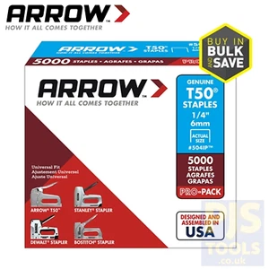 5000 x Arrow T50 6mm 1/4inch pro pack staples box of 5000 ARRT5014IP - Picture 1 of 3