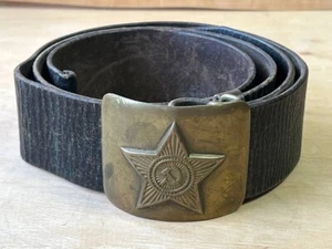 CINTURA militare / vintage / pelle / cintura con ancora URSS - Foto 1 di 10