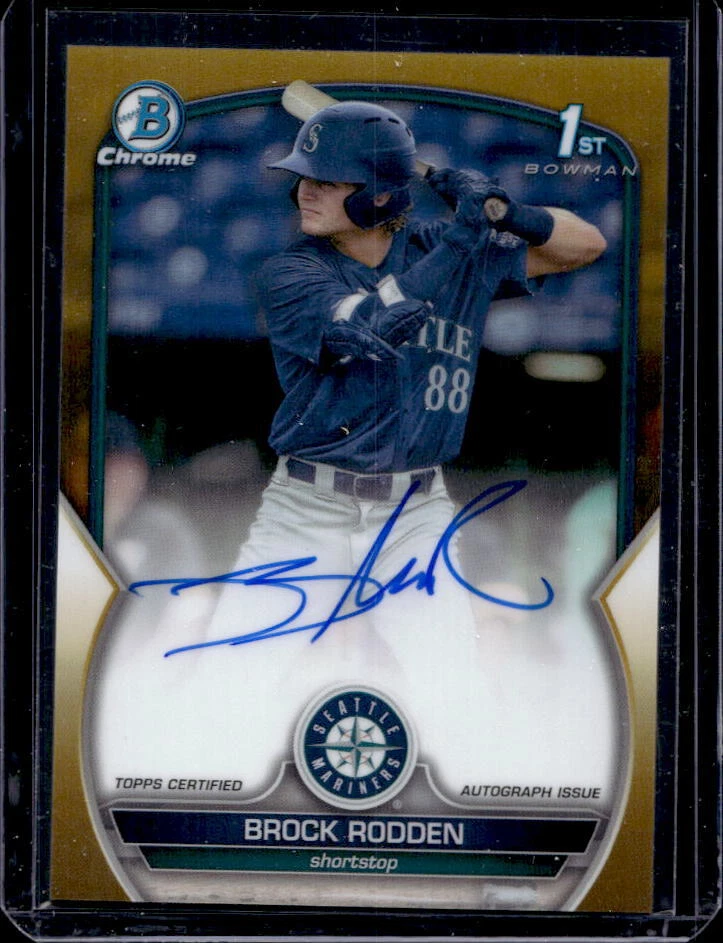 2023 Bowman Chrome Draft Brock Rodden Gold Refractor 1st Bowman Auto #22/50