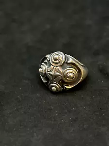925 Sterling Handmade Spiral Heavy Chunky Ring 20.5mm Sz 7 - 14.86g - Picture 1 of 3