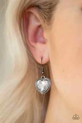 Paparazzi REAL ROMANCE black earrings - Image 1 of 2