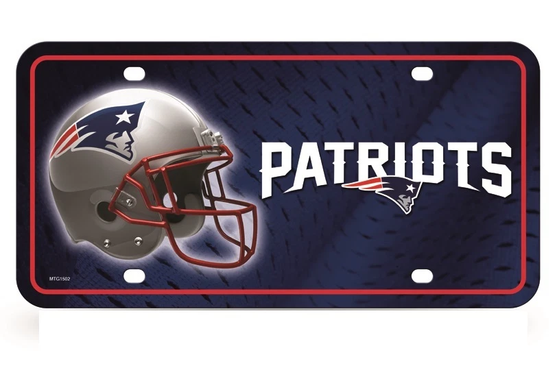 Etiqueta de matrícula de metal de los New England Patriots Foto 1 de 1