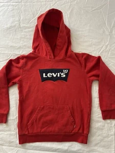 Levis Logo Hoodie Sweatshirt Youth Medium Red Pouch Pocket Long sleeve - Picture 1 of 6