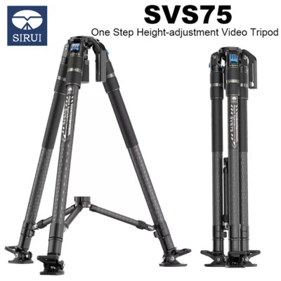 SIRUI SVS75 Carbon Fiber Camera DSLR Video Tripod One-Step Height Adjustment NEW - Image 1 of 4