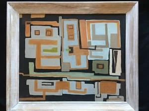 LISTED ARTIST painting ABSTRACT modernist fine art Dr. BENJAMIN L. Gross VINTAGE - Picture 1 of 7