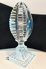 SPARKLE CITY~Beautiful Oval Crystal Pedetal Art Glass~Paperweight~7&quot;Tall~NICE