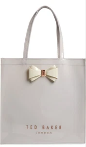 Ted Baker - ALACÓN - Bolso Icono Grande Lazo Liso - Gris Claro - Nuevo con Etiquetas en Paquete Original - Imagen 1 de 7