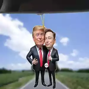 Elon Musk Donald Trump-Inspired Acrylic Christmas Ornament 2D Reversible MAGA 3 - Picture 1 of 2
