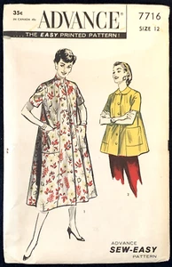 50's Tent Style Big Pocket Smock Top, Duster Housedress Advance Sew Pattern XS - Picture 1 of 8