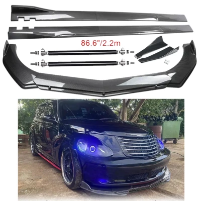 For Chrysler PT Cruiser Carbon Fiber Front Bumper Lip Spoiler Side Skirt Body - Image 1 of 4