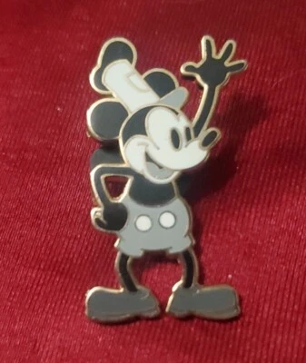 Disney Parks Mickey Mouse Steamboat Willie Classic Black & White Pin New - Image 1 of 2