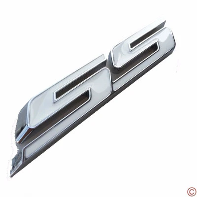 Novo 2 PÇS EMBLEMA DE PORTA-MALAS BRANCO cromado SS EMBLEMA Fender Chevy IMPALA COBALT Camaro - Imagem 1 de 4