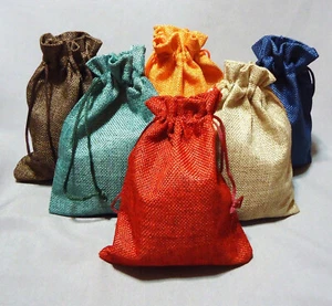 12 Jutesäckchen Adventskalender Geschenk-Stoffbeutel Stoff-Säckchen Farben-MIX - Bild 1 von 10