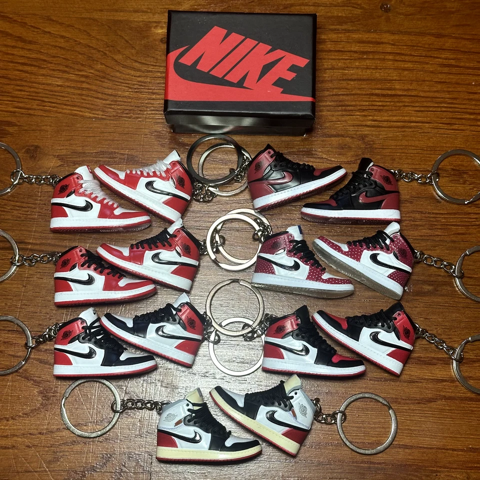 Nike Air Jordan 1 High 3D Mini Tênis Chaveiro e Caixa de Sapatos Opção Vendedor dos EUA - Imagem 1 de 1