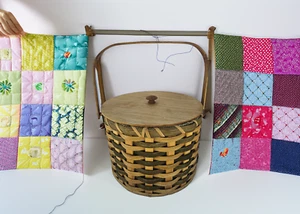 Handgewebter Näh- oder Picknickkorb - Bild 1 von 6