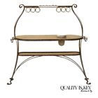 French Art Nouveau Brutalist Mid Century Scrolling Iron Kitchen Island Bar Table