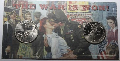 The War is Won 2 Coin 1995 Set $5 Marshall Islands~Winston Churchill~Fr/Ship - Image 1 of 2