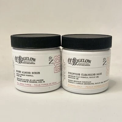 C.O. BIGELOW Honey Almond Scrub 113g + Purifying Cleansing Mask 113g - New - Image 1 of 2
