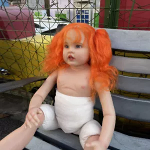 Bambola reborn 30" con kit capelli dipinti a mano parte fai da te lunghi capelli rossi - Foto 1 di 4