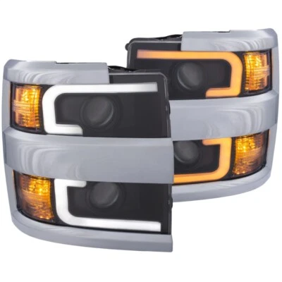ANZO Projector Headlights For 15-17 Chevrolet Silverado 2500HD / 3500HD Black W/ - Image 1 of 4