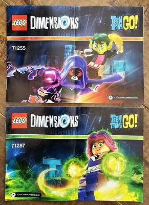 LEGO Dimensions Teen Titans Go! Team + Fun Pack MANUALS ONLY - Lot of 2 - Image 1 of 4