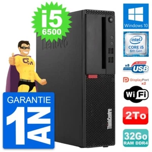 PC Lenovo Thinkcentre M910s SFF Core i5-6500 RAM 32Go Disc 2To Windows 10 Wifi - Bild 1 von 7