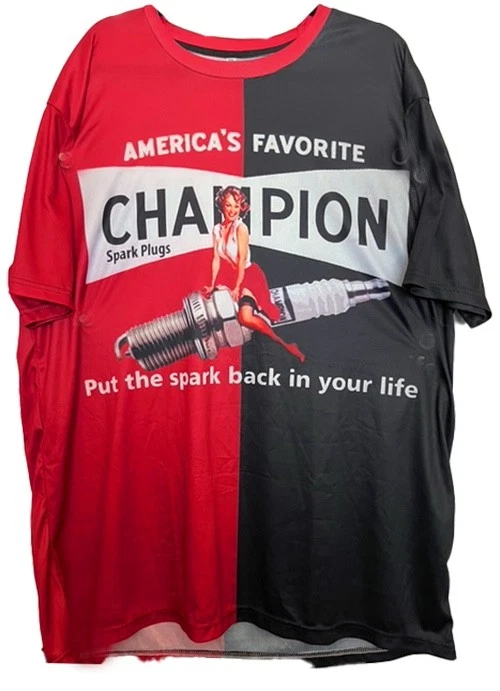 "CAMISETA VRHTF NHRA "SUPER COOL VINTAGE CHAMPION SPARK PLUGS" 4XL" Foto 1 de 4