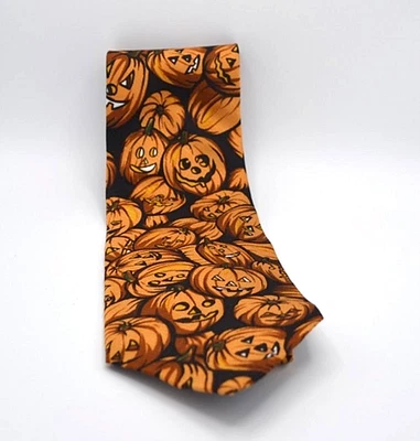 Corbata Trumbull & Rhoades Halloween Jack O Lantern 3,75x60 100 % seda Foto 1 de 3