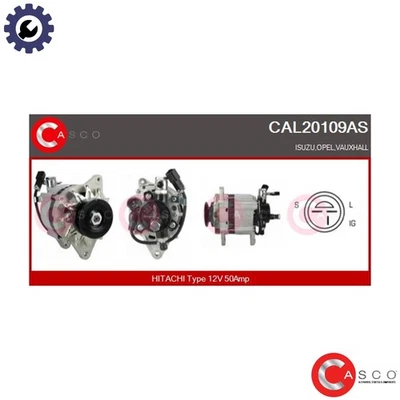 ALTERNATOR CAL20109AS FOR 4JA1-T 2.5L 4cyl - Image 1 of 4