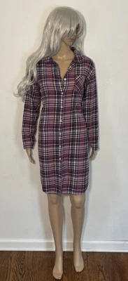 Vestido Woolrich púrpura y naranja a cuadros con botones - ¡Lindo en todas las tallas de la S a la L! Foto 1 de 2