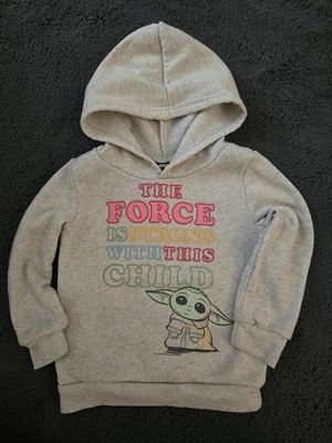 Moletom com capuz infantil Star Wars tamanho 4T Yoda, cinza com multicolor - Imagem 1 de 4