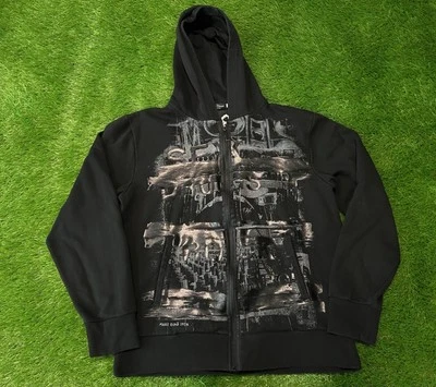 De Colección Y2K Marc Ecko Corte y Coser Cremallera Sudadera con Capucha Drogas Sexuales Rock N Roll AOP Grunge - Talla L Foto 1 de 4