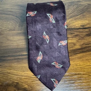Corbata Ermenegildo Zegna para hombre 100 % seda geométrica corbata multicolor granate carrera - Imagen 1 de 6